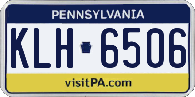 PA license plate KLH6506