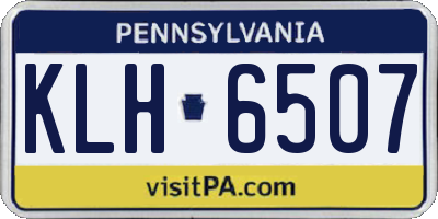 PA license plate KLH6507