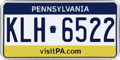 PA license plate KLH6522