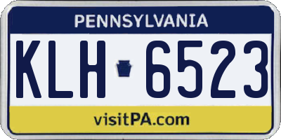 PA license plate KLH6523