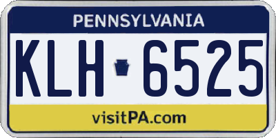 PA license plate KLH6525