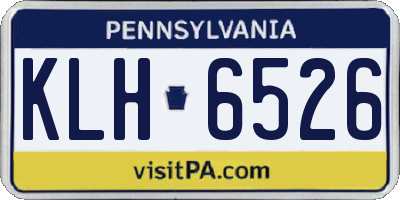 PA license plate KLH6526