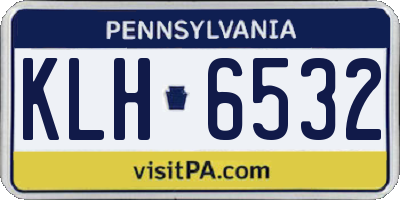 PA license plate KLH6532