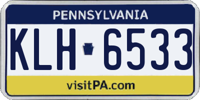 PA license plate KLH6533