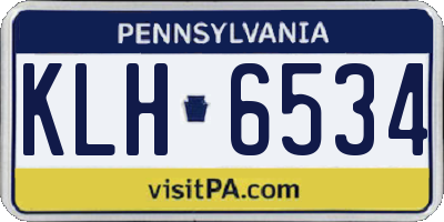 PA license plate KLH6534