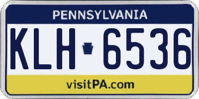 PA license plate KLH6536