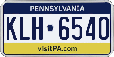PA license plate KLH6540