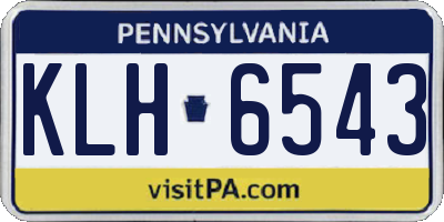 PA license plate KLH6543