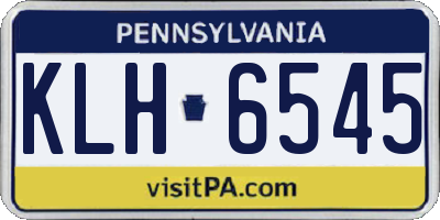 PA license plate KLH6545