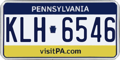 PA license plate KLH6546