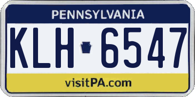 PA license plate KLH6547