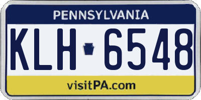 PA license plate KLH6548