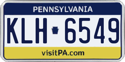 PA license plate KLH6549