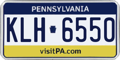 PA license plate KLH6550