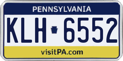 PA license plate KLH6552
