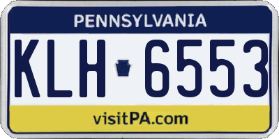 PA license plate KLH6553
