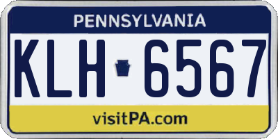 PA license plate KLH6567
