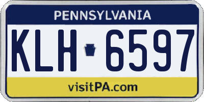 PA license plate KLH6597