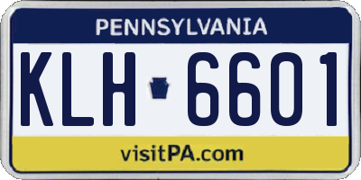 PA license plate KLH6601