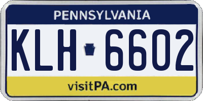 PA license plate KLH6602