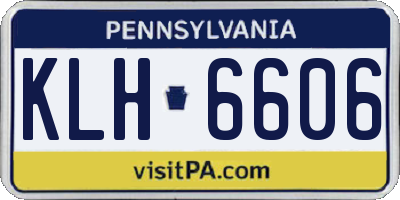 PA license plate KLH6606