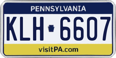 PA license plate KLH6607