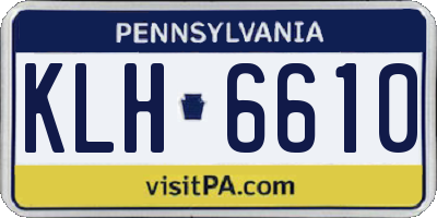PA license plate KLH6610