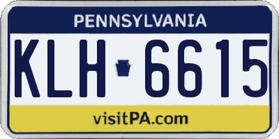 PA license plate KLH6615
