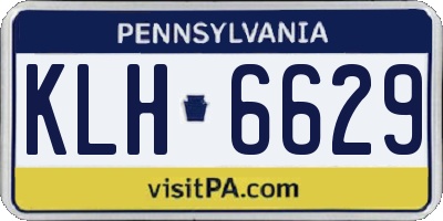 PA license plate KLH6629