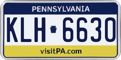 PA license plate KLH6630