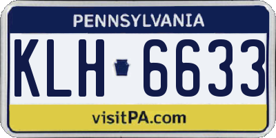 PA license plate KLH6633