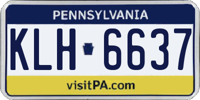 PA license plate KLH6637