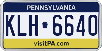 PA license plate KLH6640