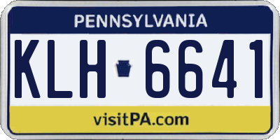 PA license plate KLH6641