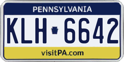 PA license plate KLH6642