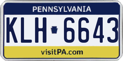 PA license plate KLH6643