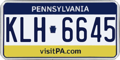 PA license plate KLH6645