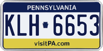PA license plate KLH6653
