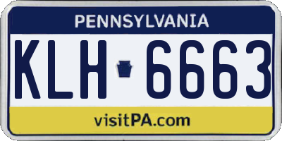 PA license plate KLH6663