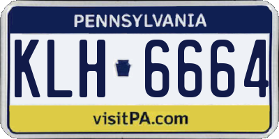 PA license plate KLH6664