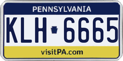 PA license plate KLH6665