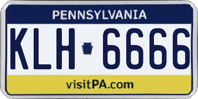 PA license plate KLH6666
