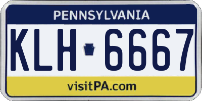 PA license plate KLH6667