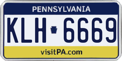PA license plate KLH6669