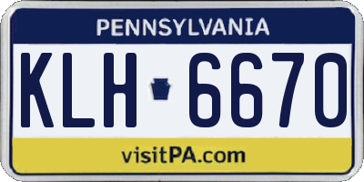 PA license plate KLH6670