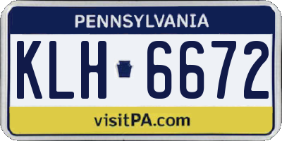 PA license plate KLH6672