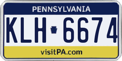 PA license plate KLH6674