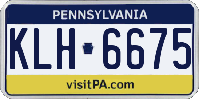 PA license plate KLH6675