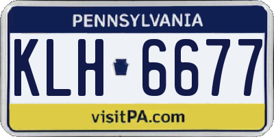 PA license plate KLH6677