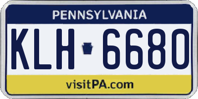 PA license plate KLH6680
